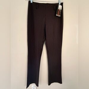 Joe Benbasset brown white pin striped pull on pants SZ M